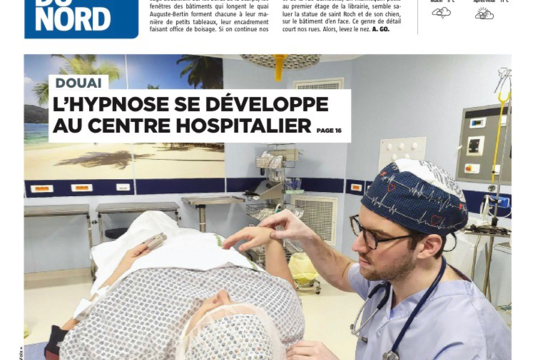 Article Voix du Nord, l'hypnose médicale au centre hospitalier de Douai