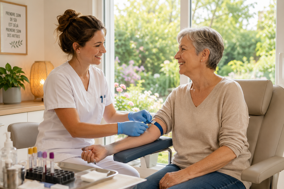 Une infirmière et sa patiente