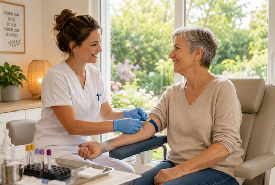 Une infirmière et sa patiente