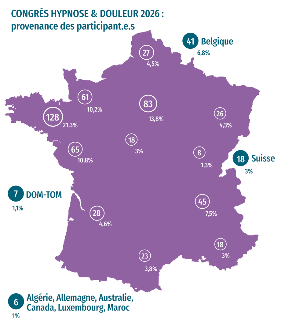 Carte de France des participants du congrès2026